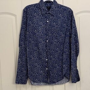 J. Crew Blue Floral Casual Button Down Shirt